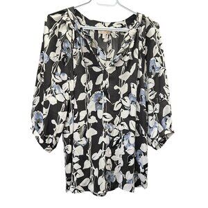 Elegant Black & White Blouse - Size L